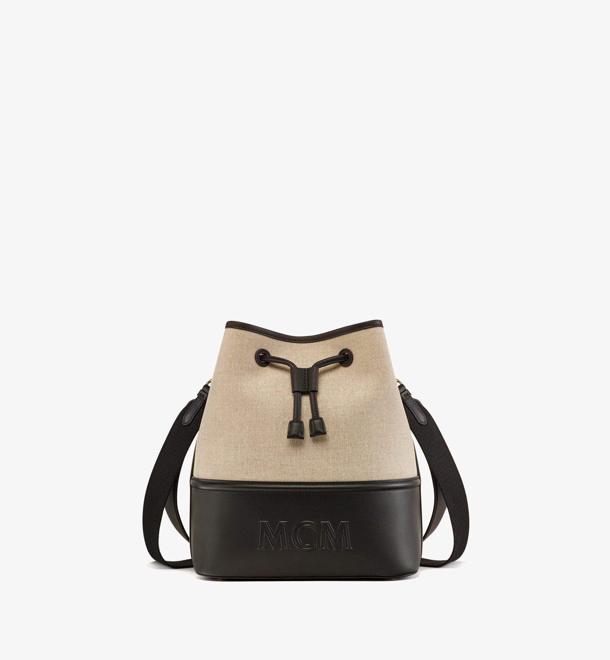 Sac à cordon Aren en mélange lin et cuir 1